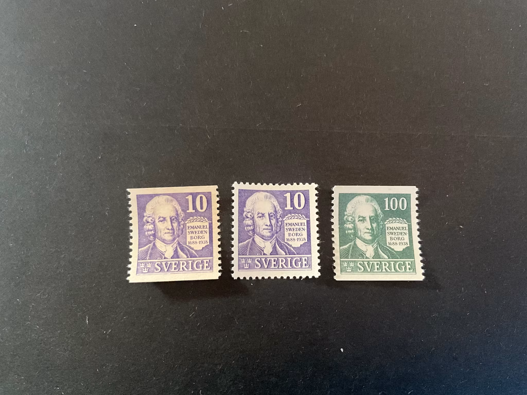 Swedenborg facit 259 A, C och 260 postfriska märken