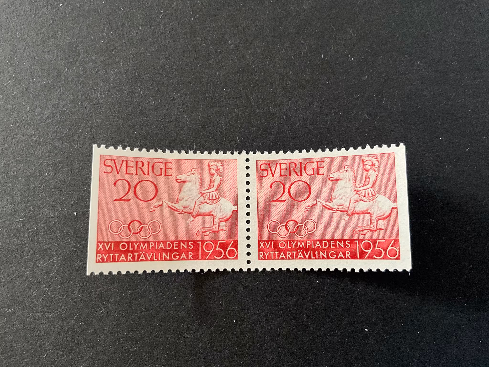 Ryttarolympiaden facit 478 BB postfriskt par