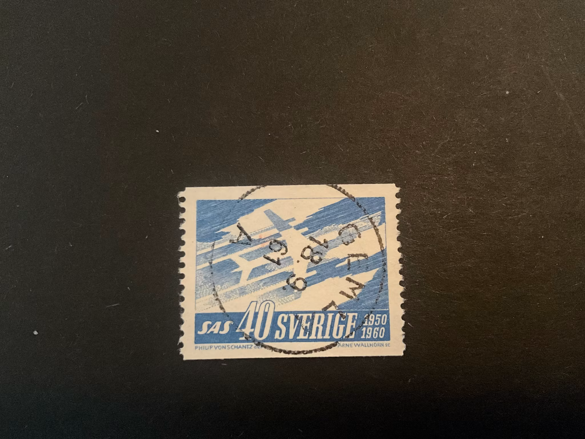 SAS 10 år facit 521 A fin stämpel GEMLA