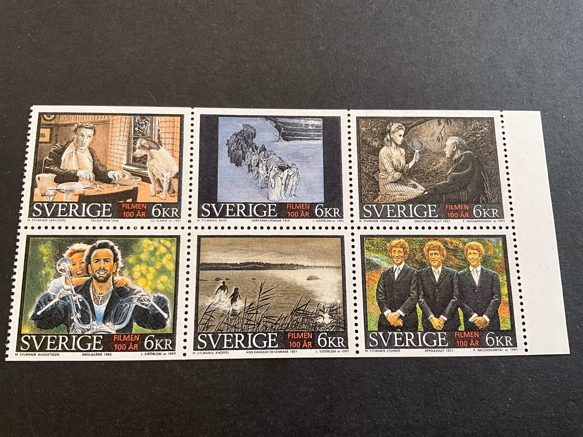 Filmen 100 år facit nr 1917-1922 postfriskt block
