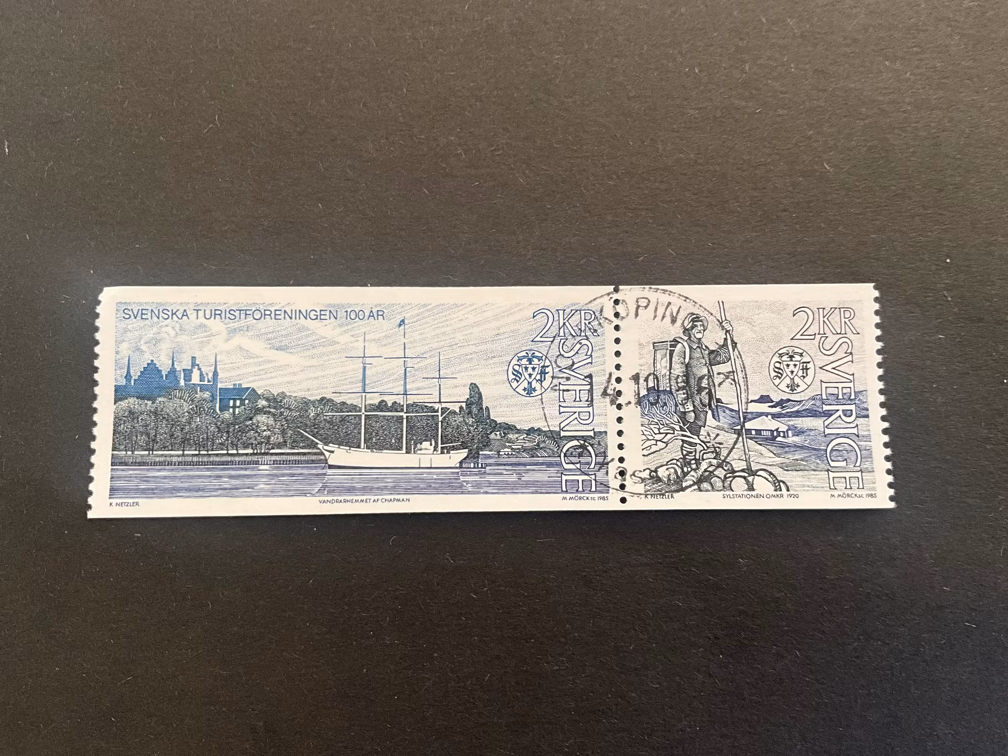 Svenska turistföreningen 100 år facit 1358 SX 2 lyxstämplat par NORRKÖPING 1 K