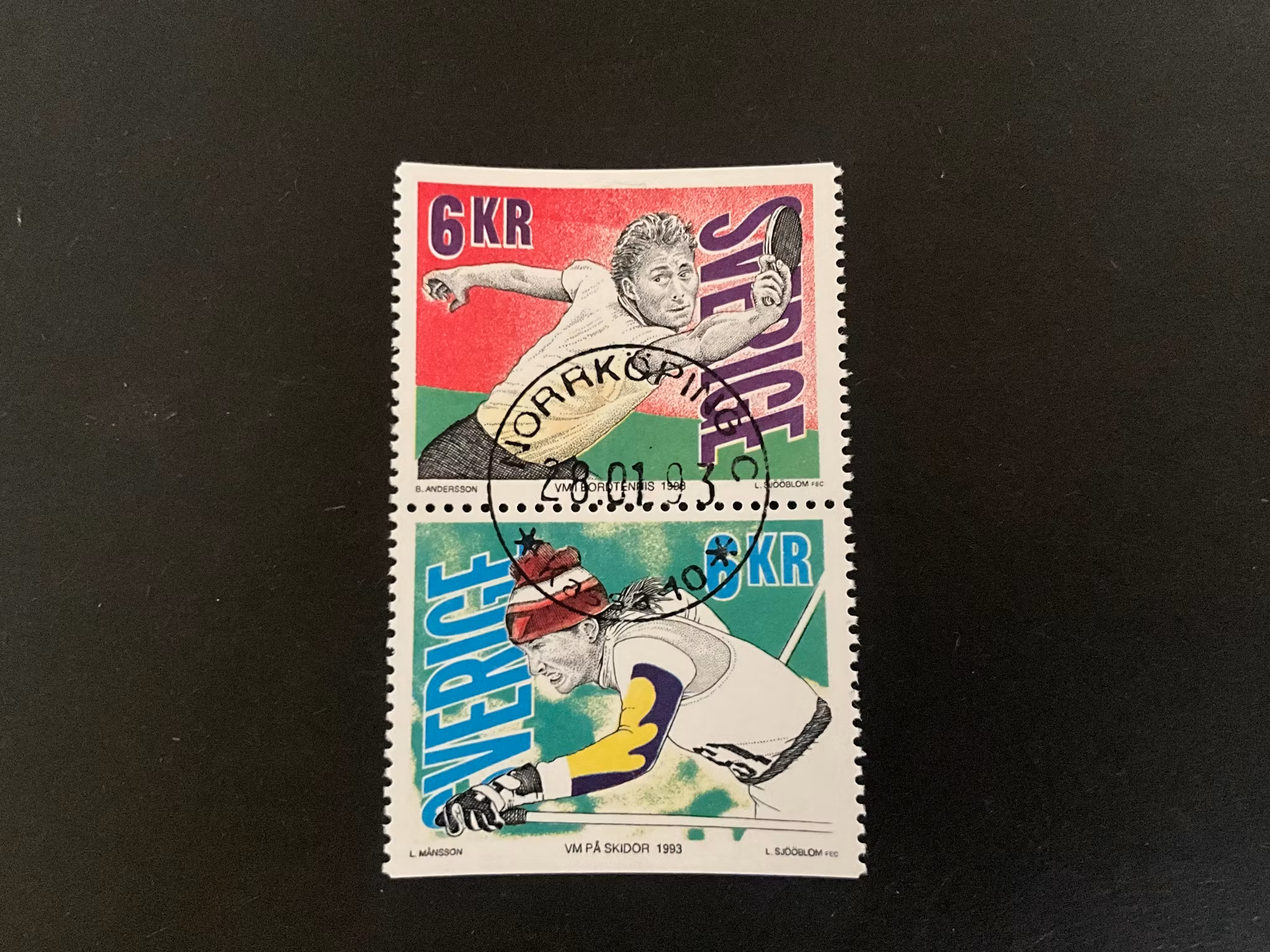 Sportmästerskap facit 1783 SX lyxstämplat par NORRKÖPING C