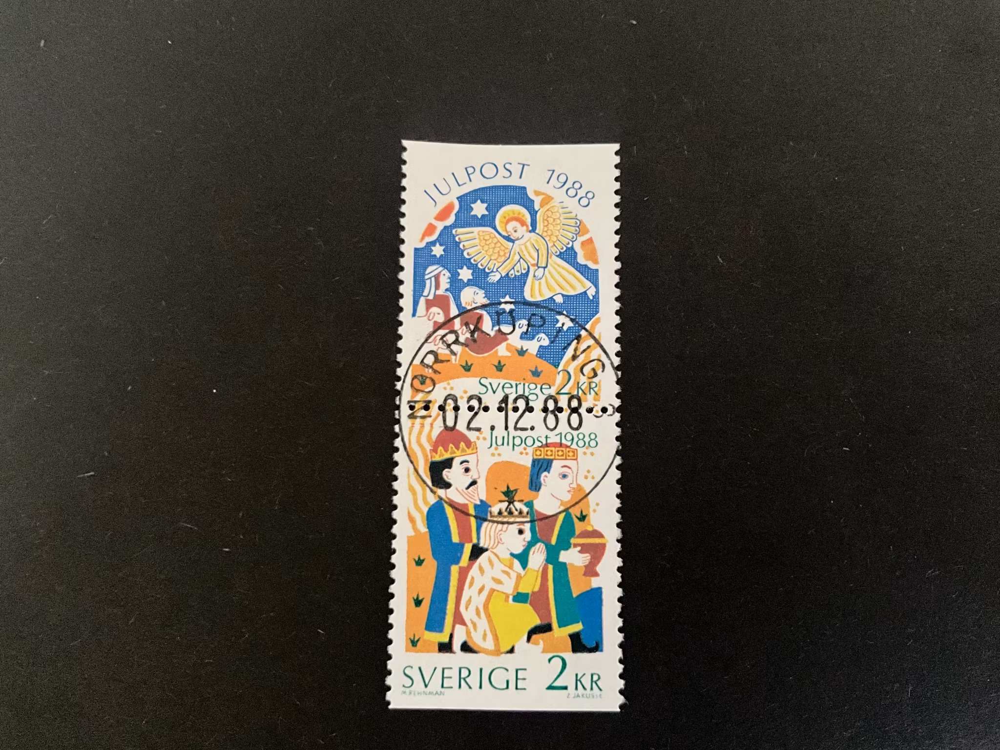 Julpost facit 1530 SX lyxstämplat par NORRKÖPING 3