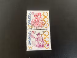 Olympiskt guld III facit 1741 SX lyxstämplat par KATRINEHOLM 1