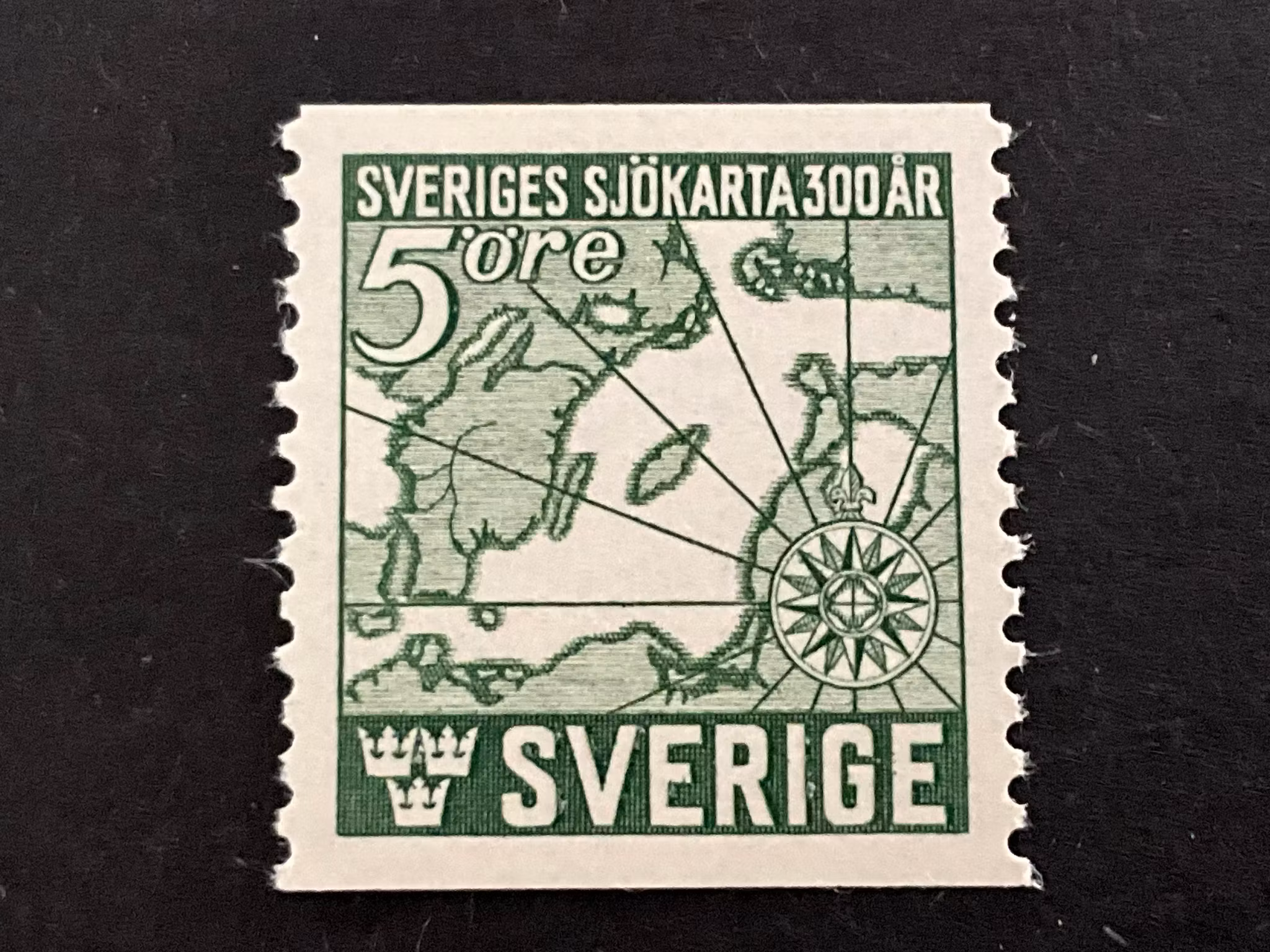 Sveriges sjökarta facit 351 A V2 postfriskt mårke