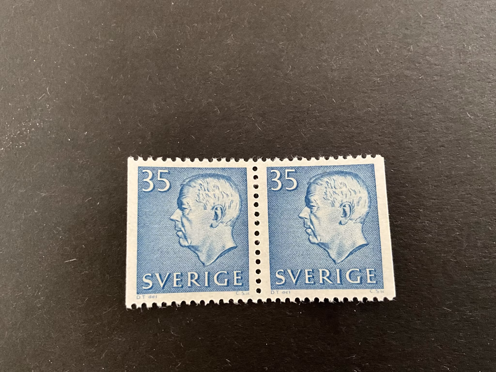 Gustaf VI Adolf facit 425 BB postfriskt par