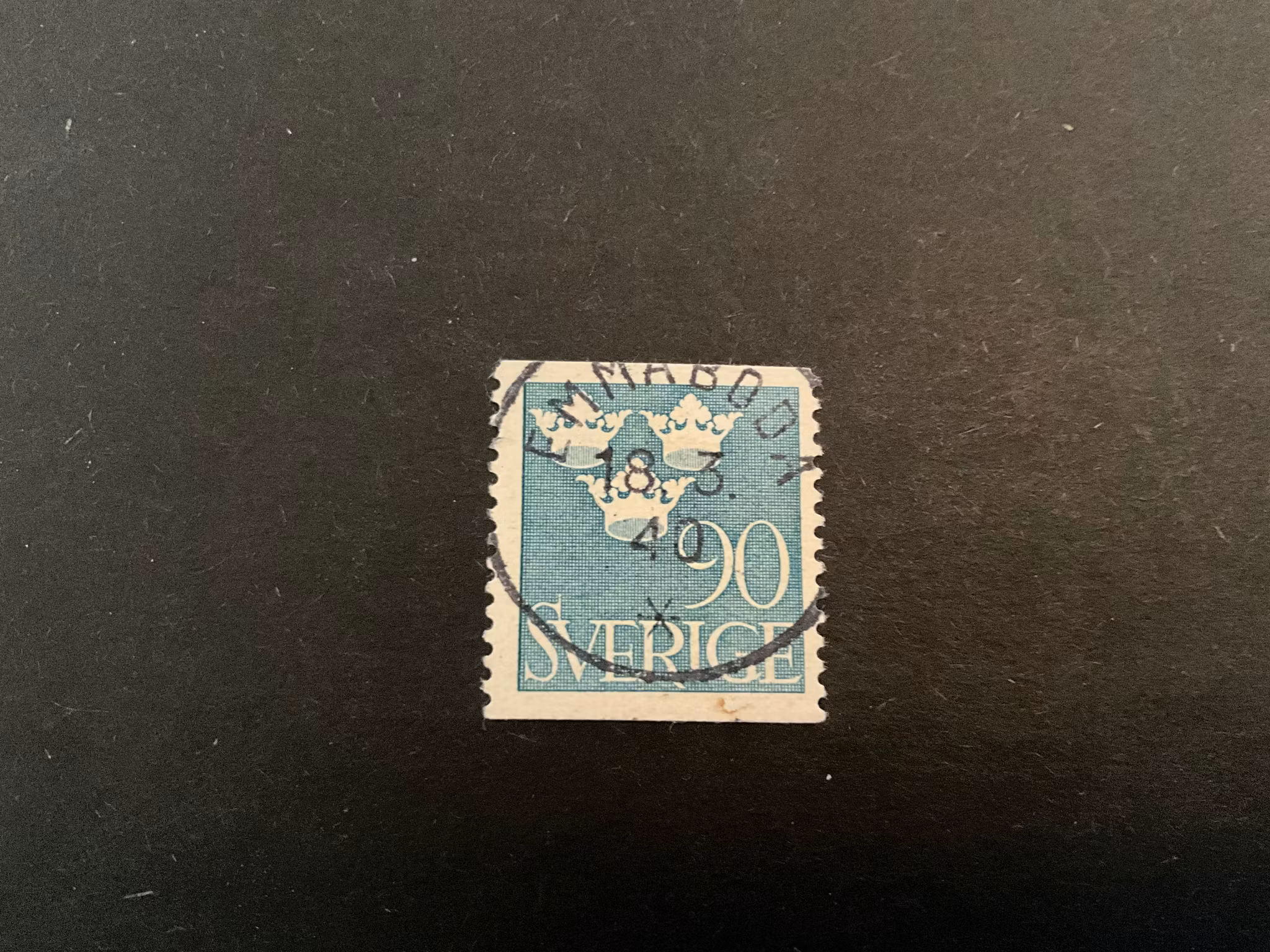 Tre kronor facit 293 praktstämplat EMMABODA