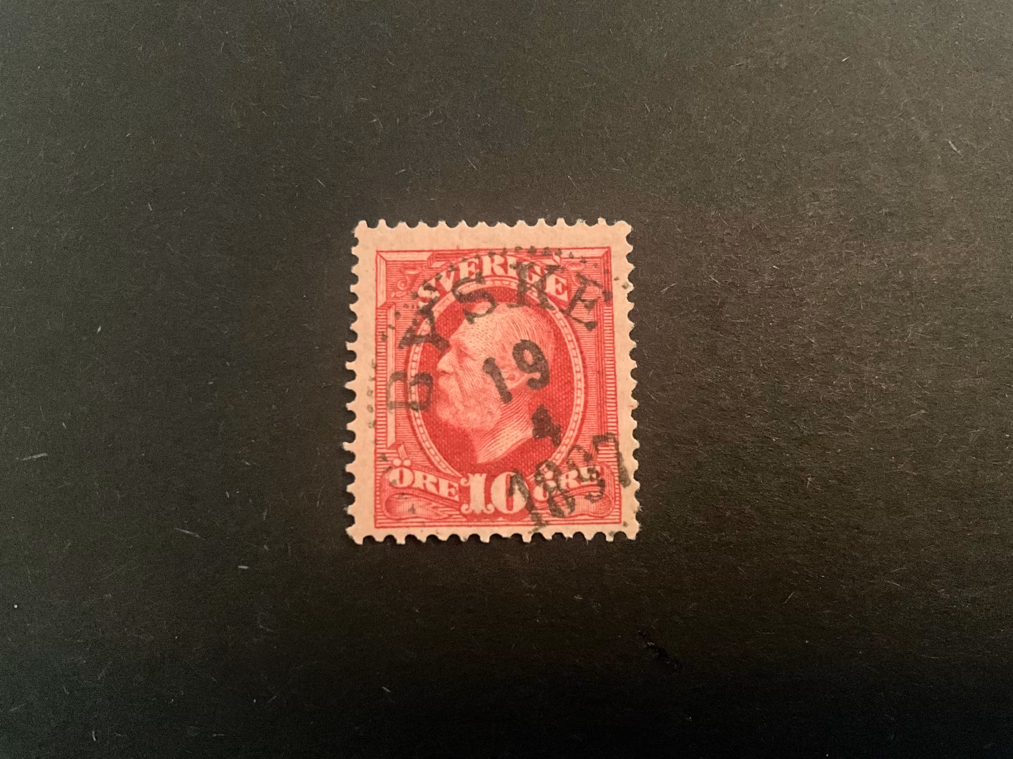 Oscar II facit 54 praktstämplat BYSKE, omvänd vattenmärke krona