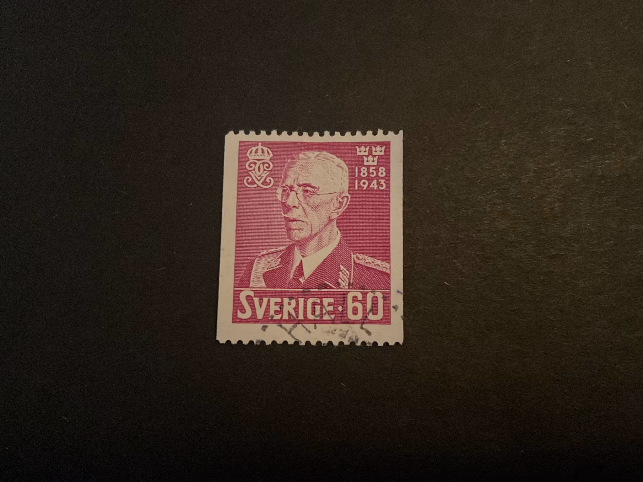 Gustaf V 85 år facit 346 stämplat märke