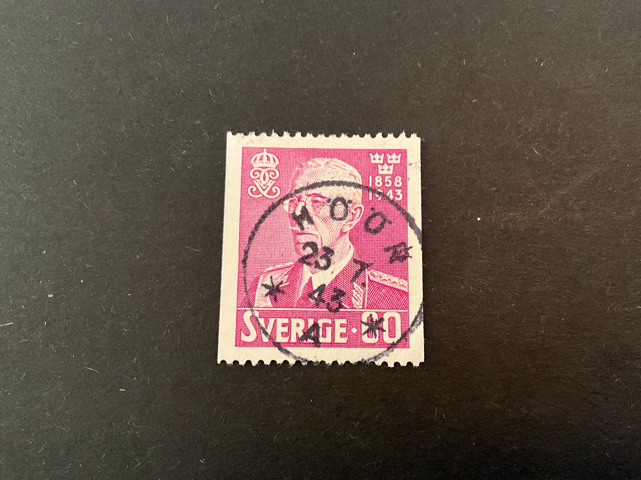 Gustaf V 85 år facit 346 praktstämplat HÖÖR