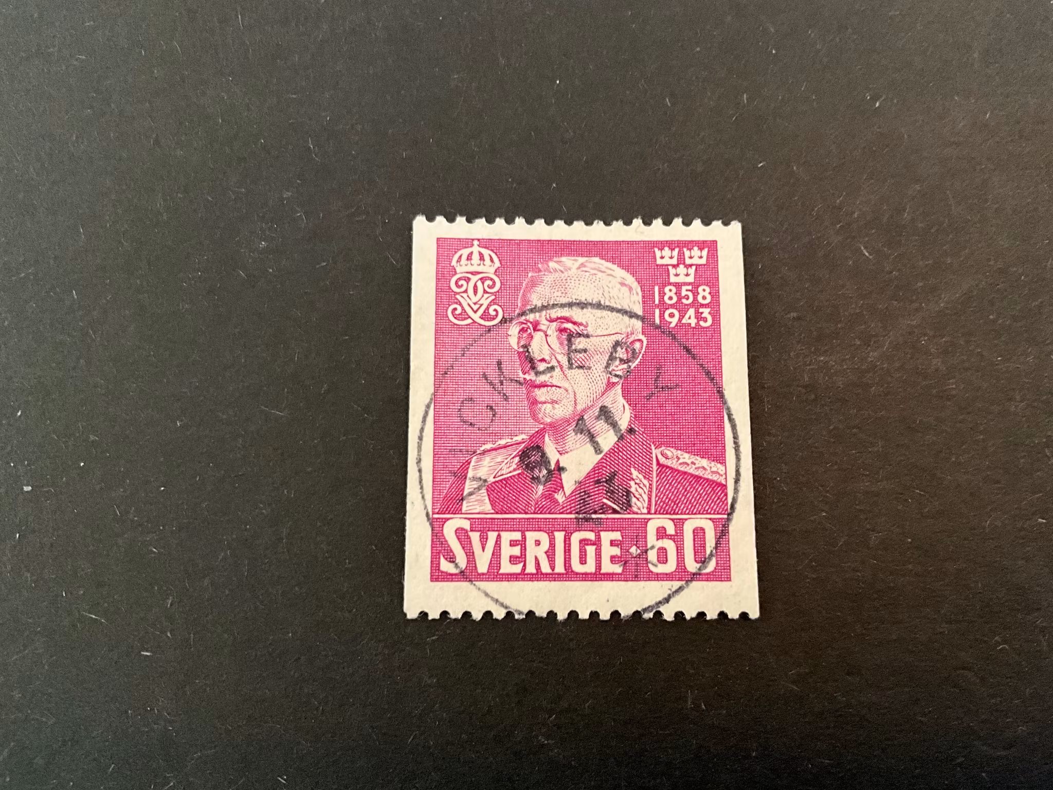 Gustaf V 85 år facit 346 praktstämplat VICKLEBY