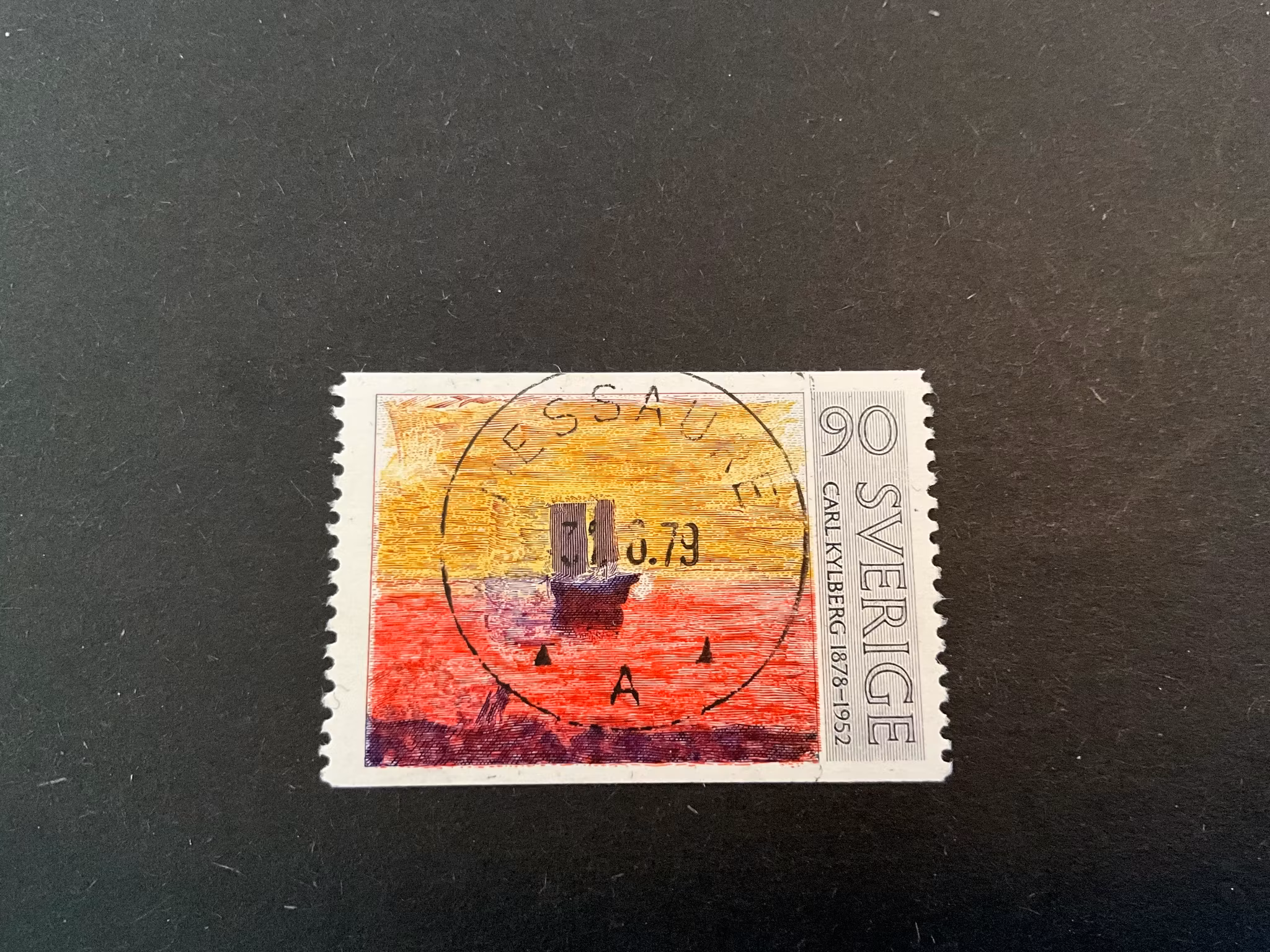 Tre svenska konstnärer facit 1051 lyxstämplat MESSAURE, sista dag