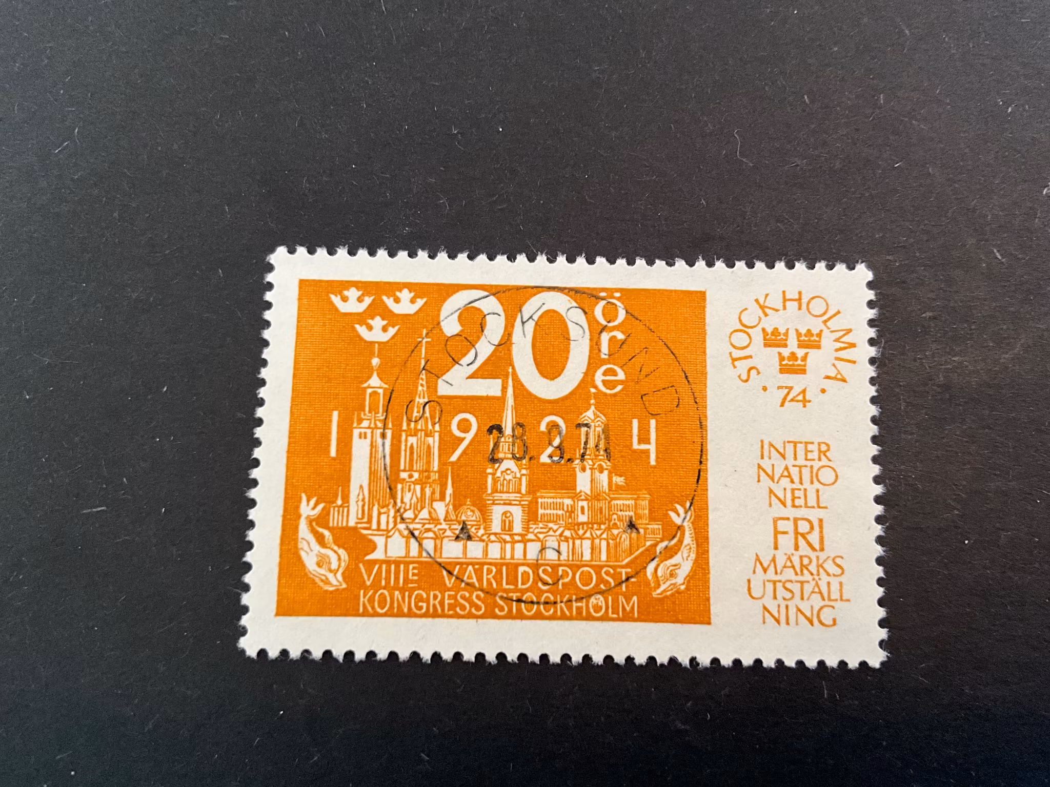 Stockholmia 74 III facit 883 lyxstämplat STOCKSUND