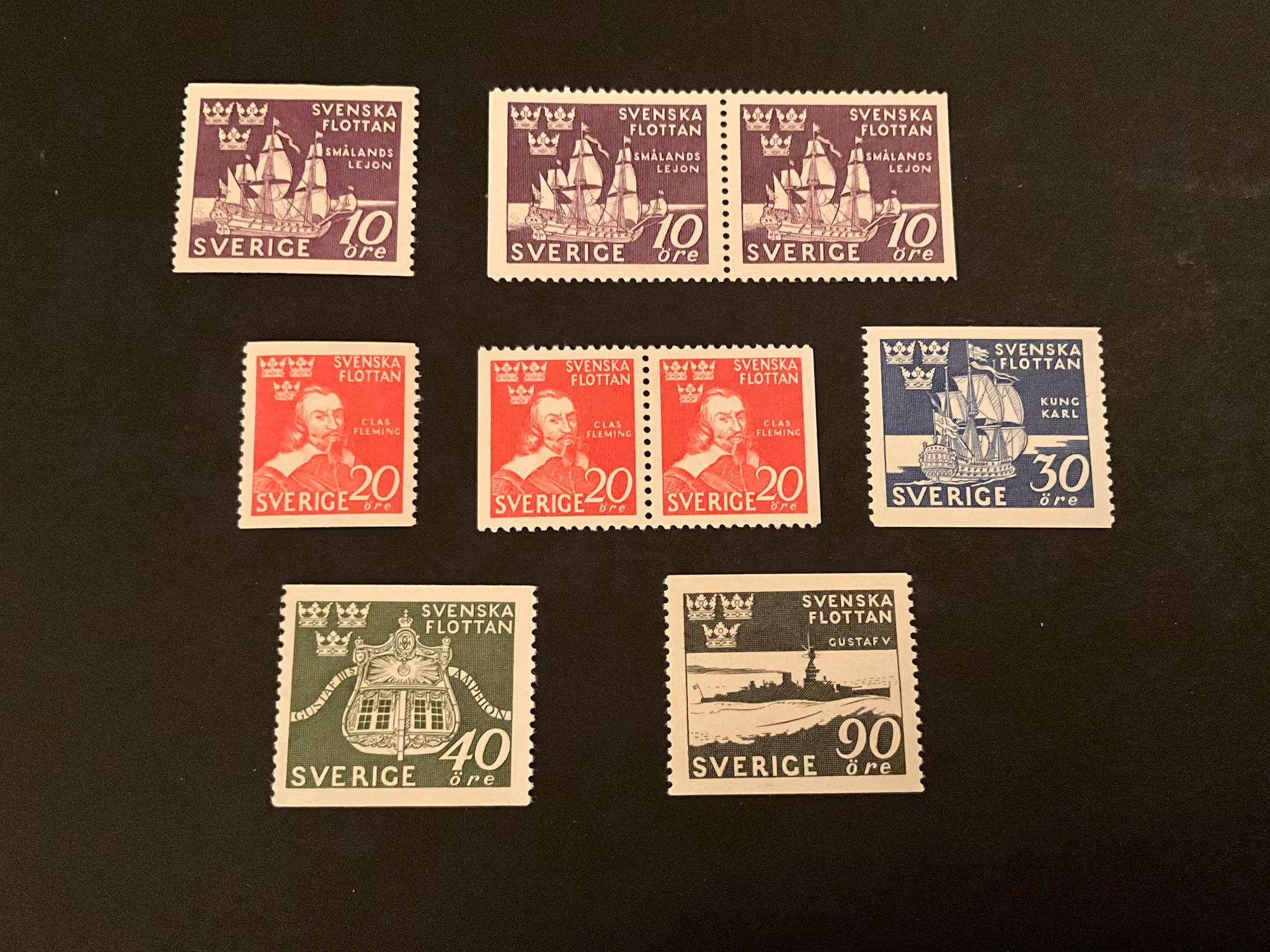 Svenska flottan facit 353-357 postfrisk serie