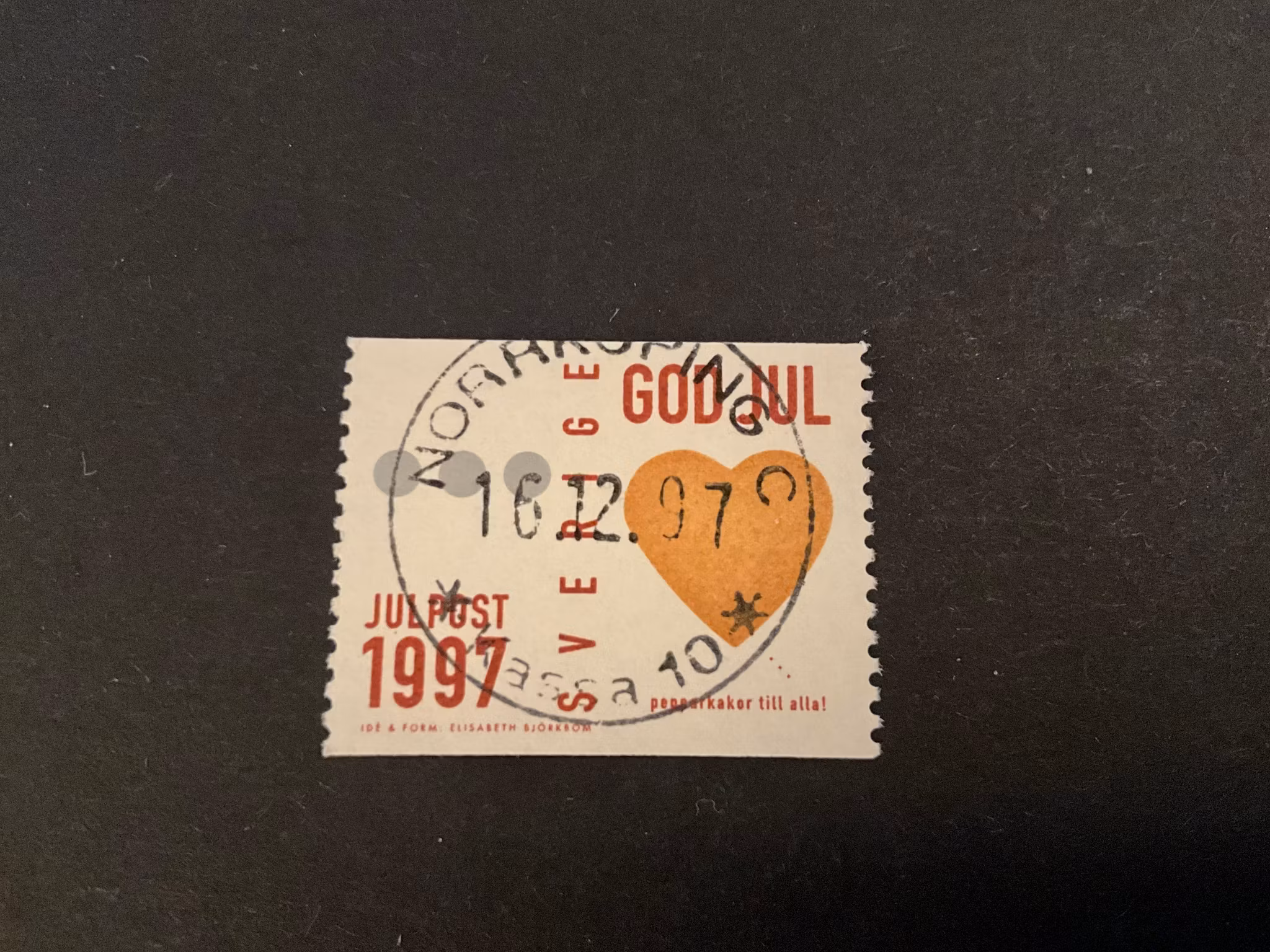 Julpost 1997 facit 2044 lyxstämplat NORRKÖPING C
