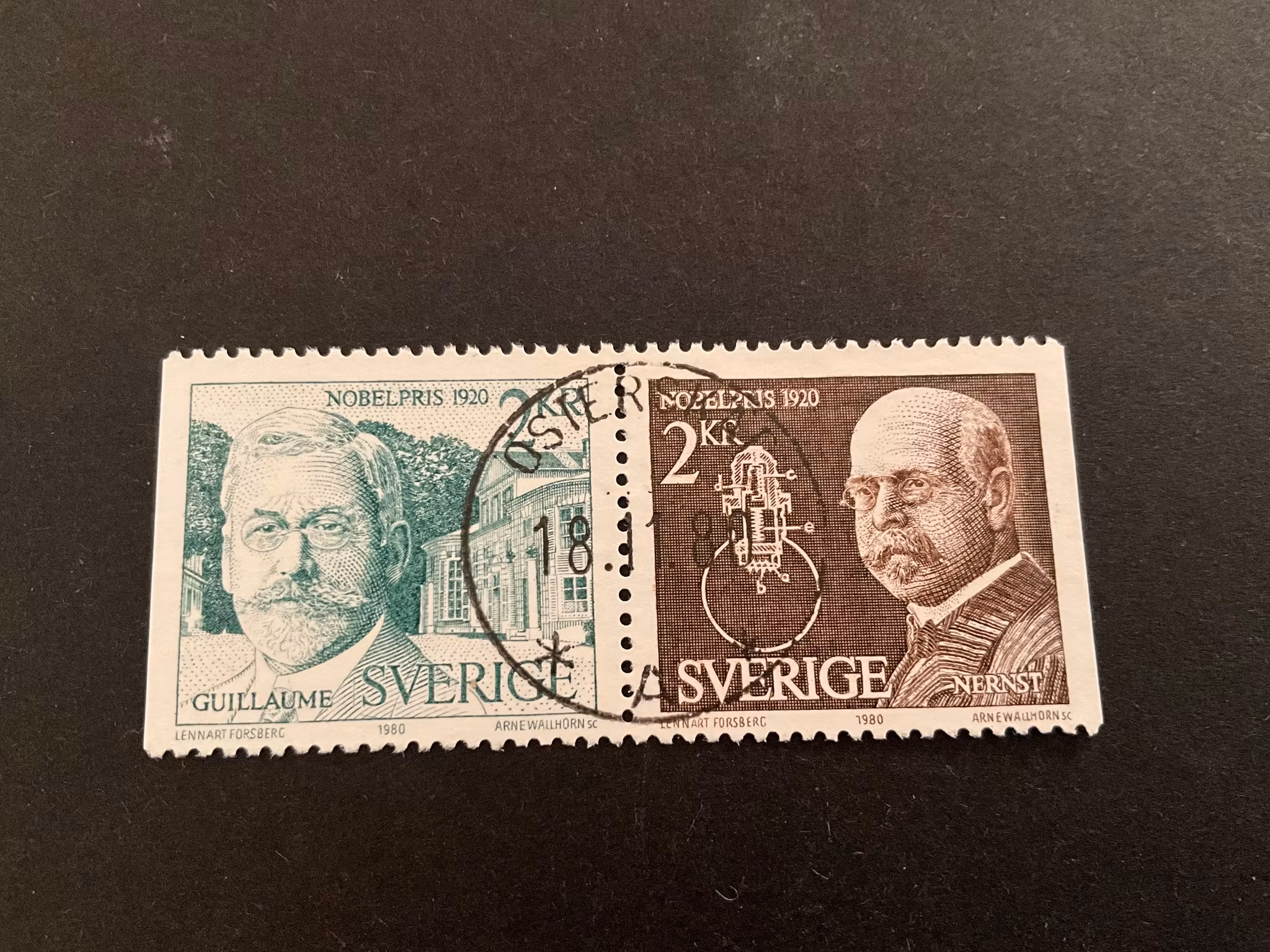 Nobelpris 1920 facit 1149 SX lyxstämplat ÖSTERSKÄR, första dag
