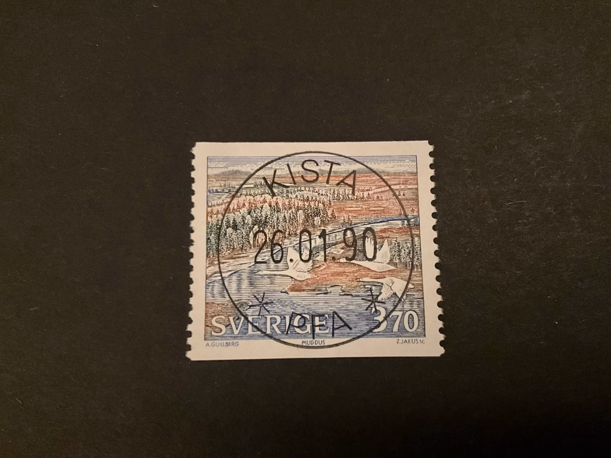 Nationalparker 2 facit 1601 lyxstämplat KISTA 26.01.90, första dag
