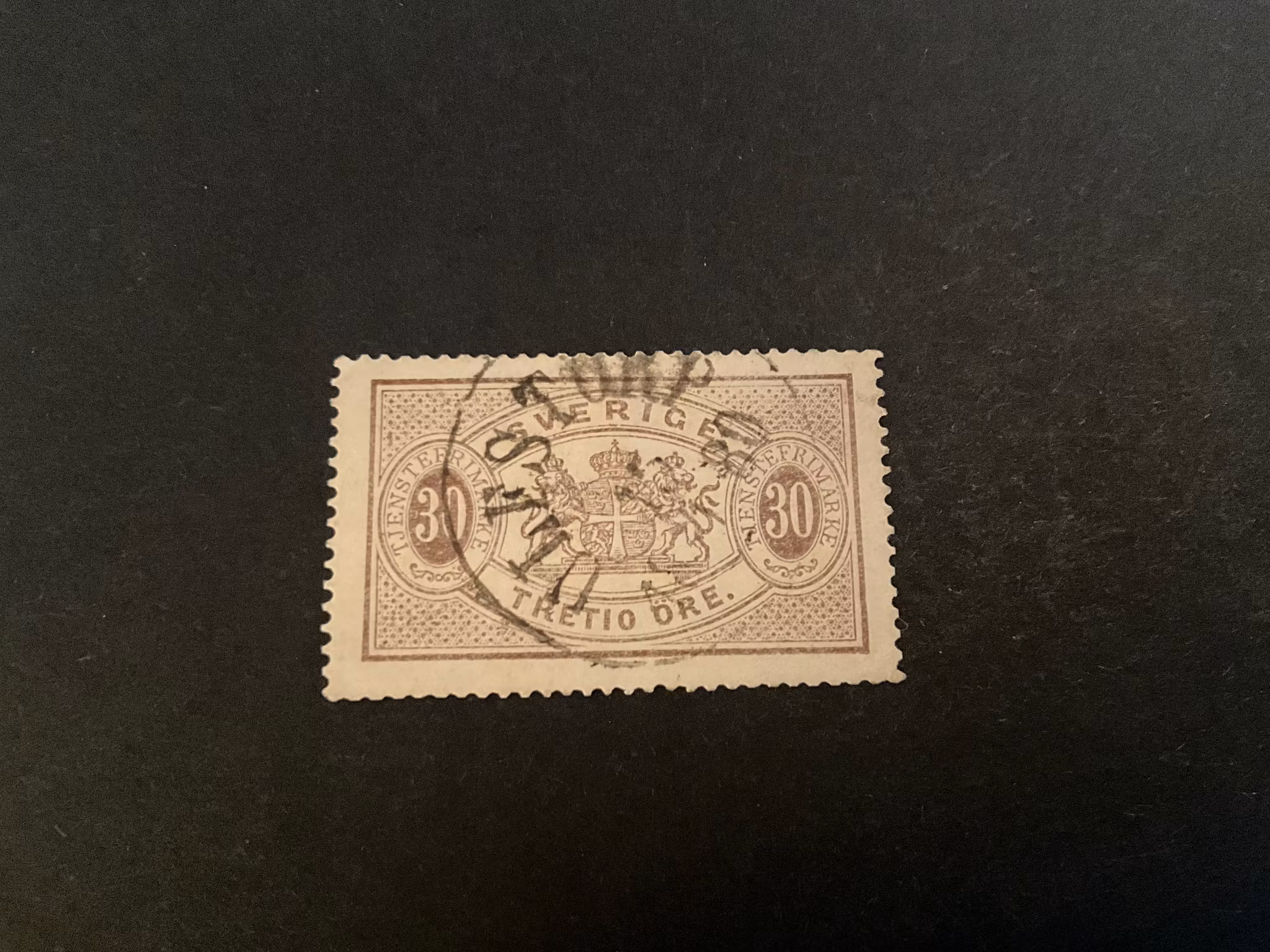 Tjänstefrimärke facit TJ 8 stämplat märke