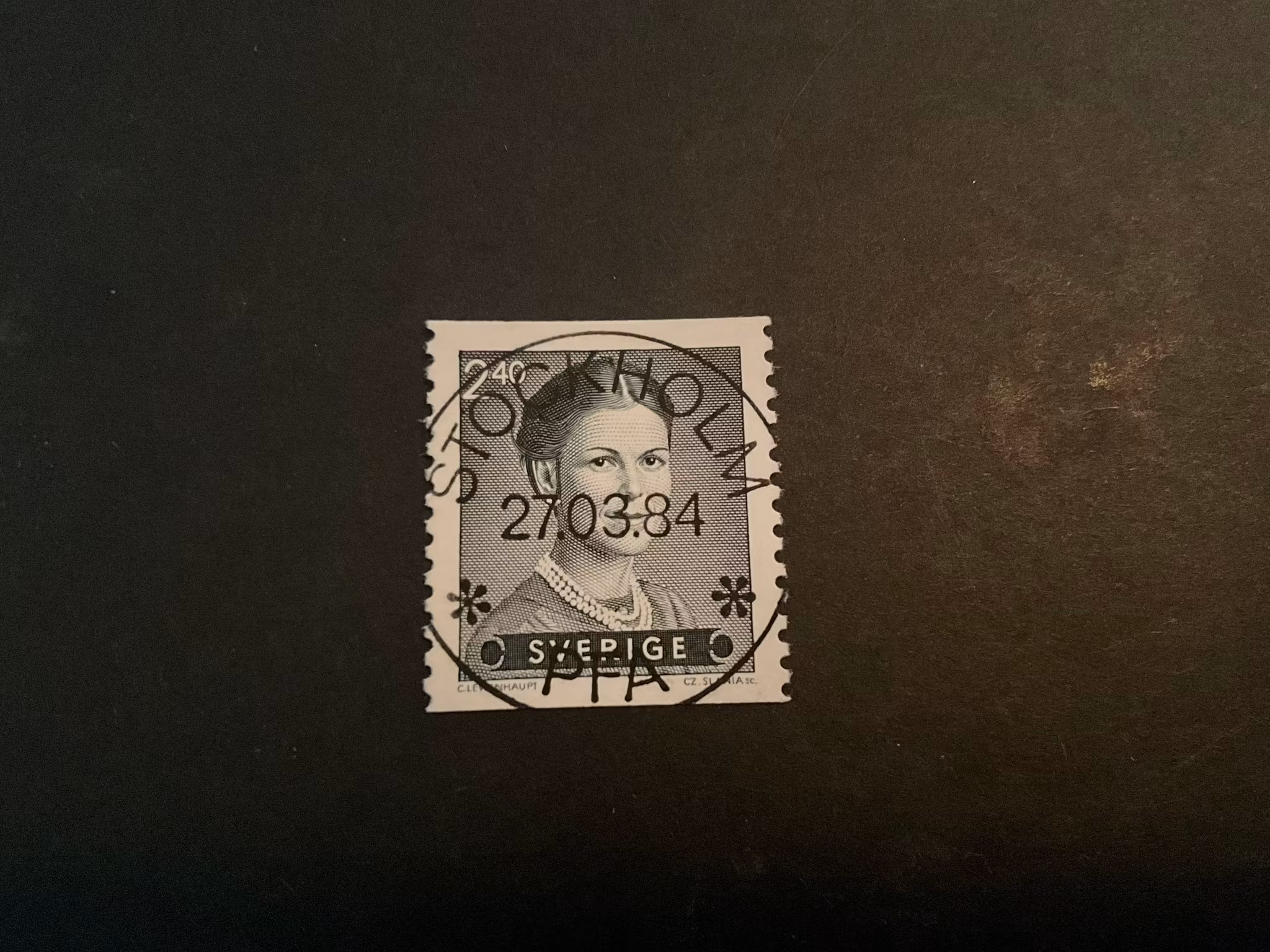 Drottning Silvia typ I facit 1290 lyxstämplat STOCKHOLM , första dag