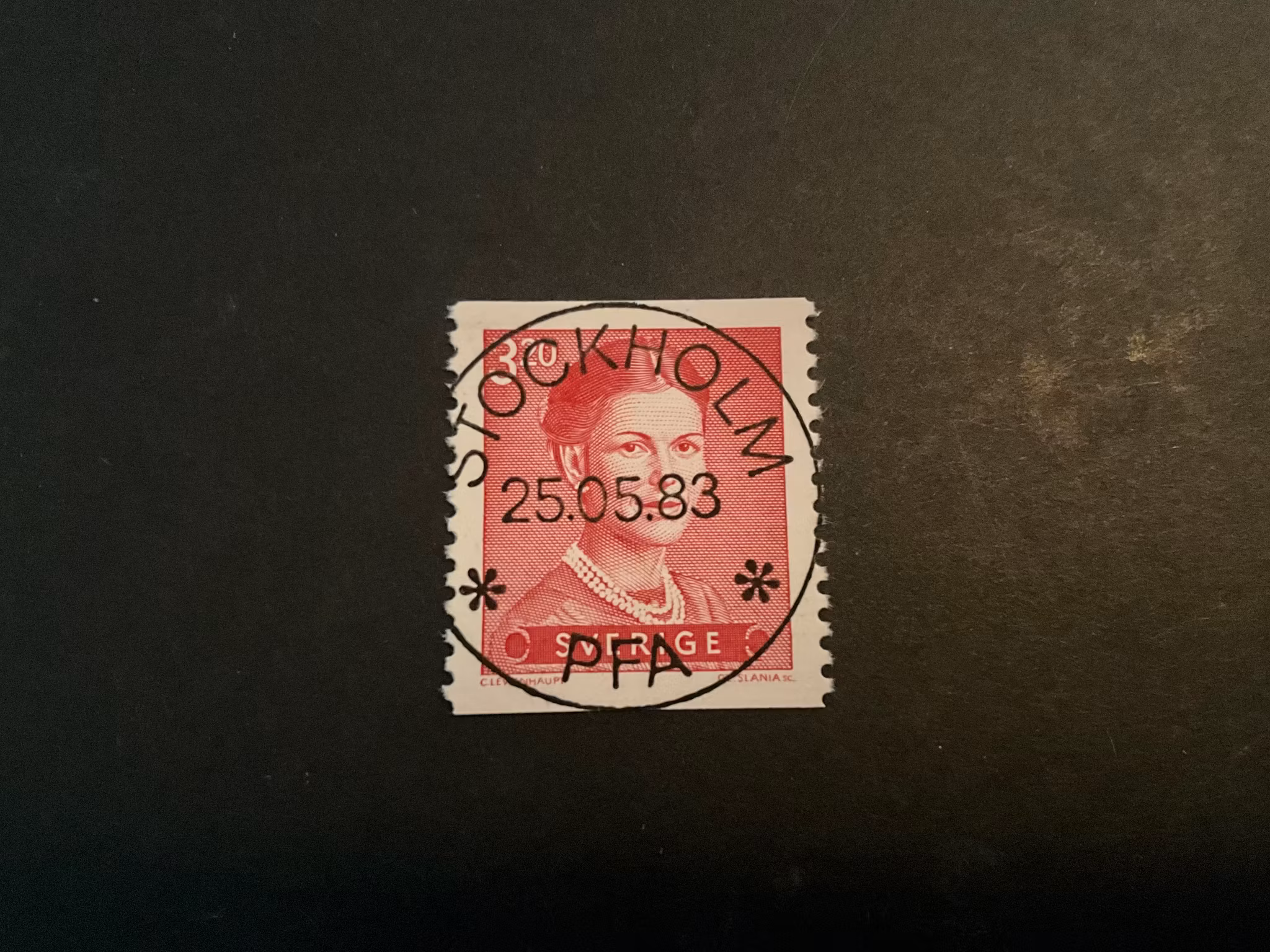 Drottning Silvia typ I facit 1258 lyxstämplat STOCKHOLM, första dag