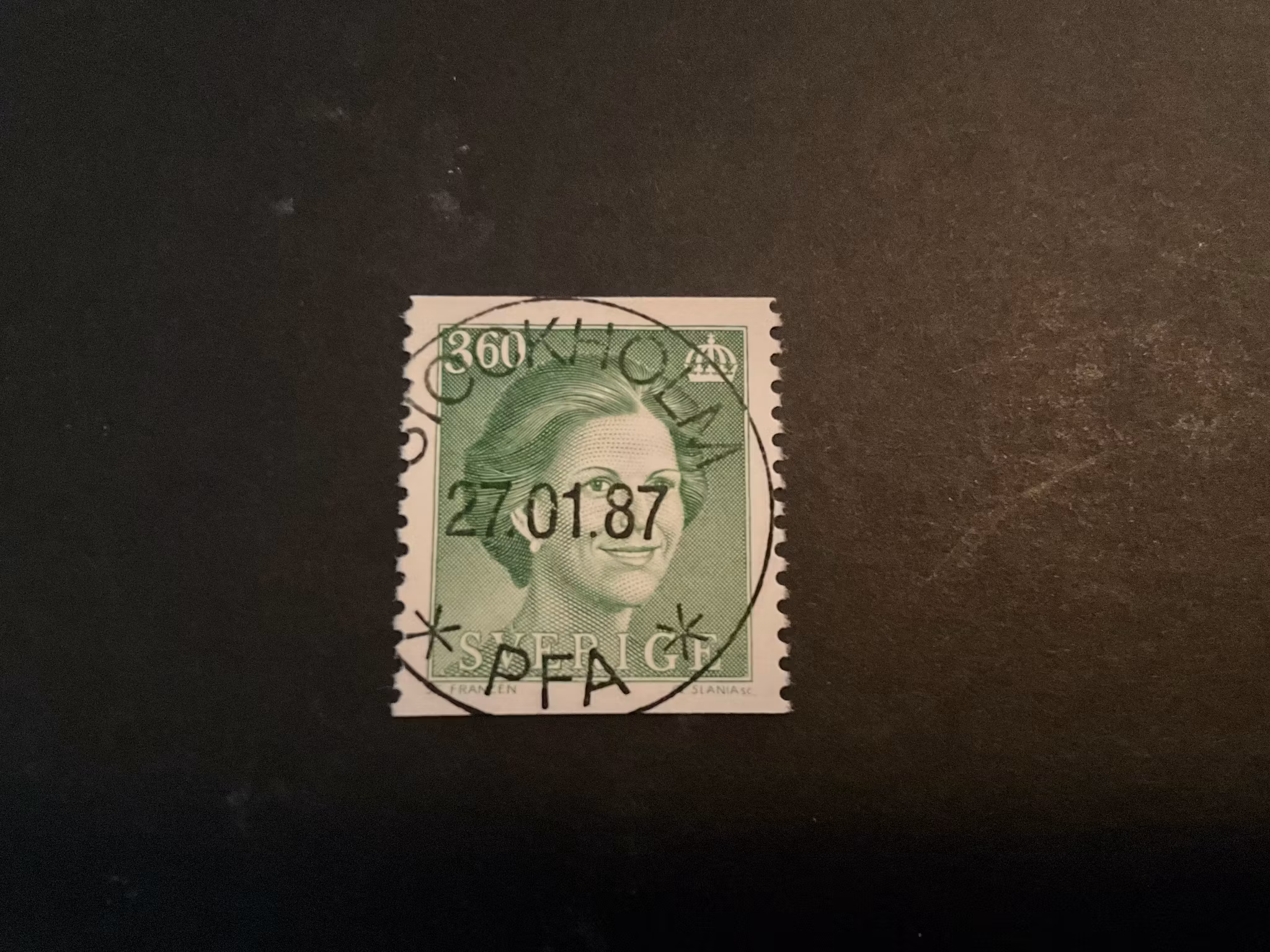 Drottning Silvia typ II facit 1439 lyxstämplat STOCKHOLM, första dag