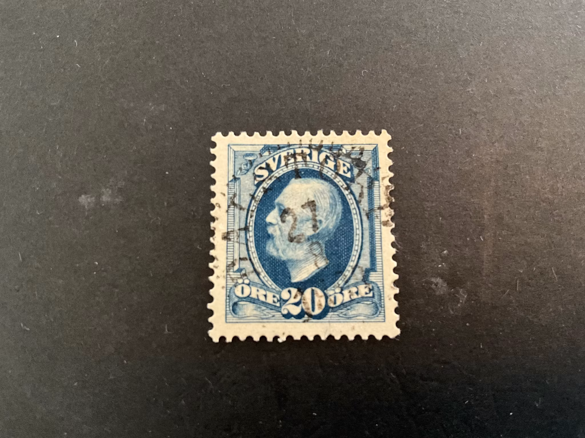 Oscar II facit 56 V6 plåtsprickor stämplat märke