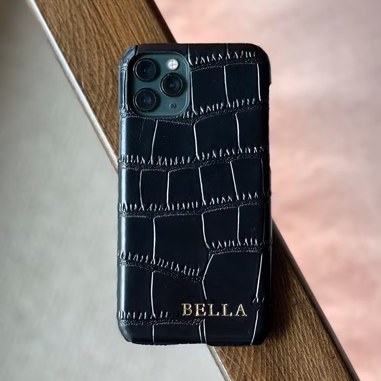 Svart Croc deksel med gravering