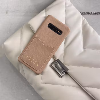 Beige med kortholder