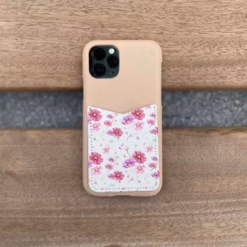 Pink flower - Deksel med kortholder