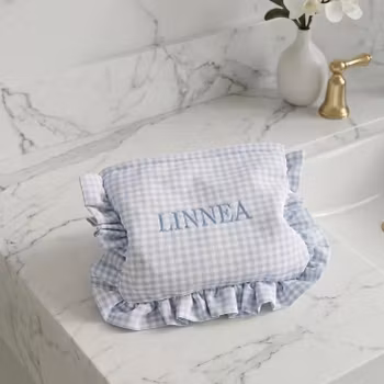 Sminkeveske blue checkered