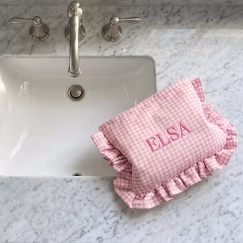 Sminkeveske pink checkered