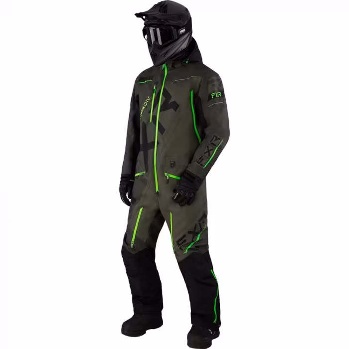 FXR CX Lite Skoteroverall (Skal) 23 Dark Olive/Lime
