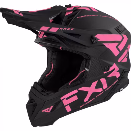 FXR Helium Race Div Hjälm, Snabbspänne 23 Black/Elec Pink