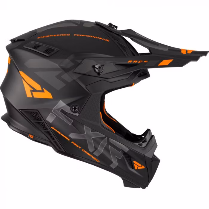 FXR Helium Race Div Hjälm, Snabbspänne 23 Black/Orange