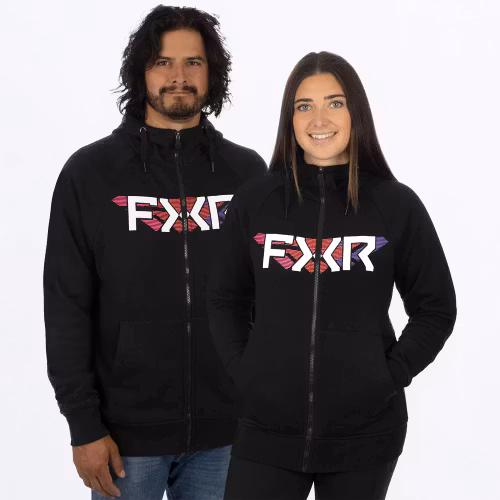 FXR Split Hoodie 23 Black/Neon Fushion