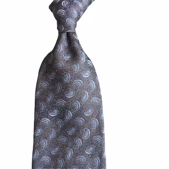 Paisley Silk Tie - Untipped - Brown/Beige/Light Blue