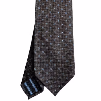 Floral Silk Tie - Untipped - Brown/Light Blue