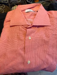 Micro Cotton Shirt - Light Red/White