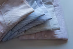 Randig Supima Cotton Skjorta - Button Down - Peach/Vit