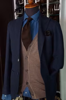 Solid Silk Grenadine Fina Tie - Untipped - Brown