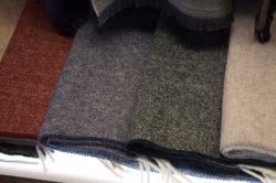 Herringbone Lambswool Scarf - Green