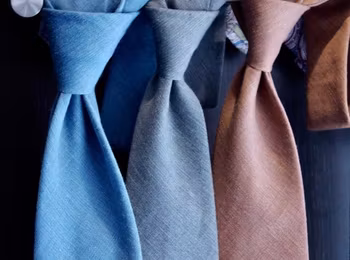 Solid Cotton/Silk Tie - Orange