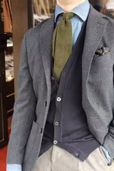 Solid Shantung Grenadine Tie - Untipped - Olive Green