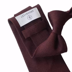 Solid Silk Grenadine Fina Tie - Untipped - Bourgogne