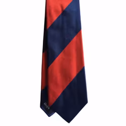 Blockstripe Silk Tie - Navy Blue/Red