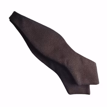 Solid Grenadine Fina Diamond Bow Tie - Brown