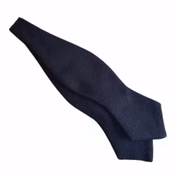 Solid Grenadine Fina Diamond Bow Tie - Navy Blue