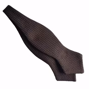 Solid Grenadine Grossa Diamond Bow Tie - Brown