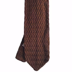 Zigzag Solid Knitted Silk Tie - Light Brown