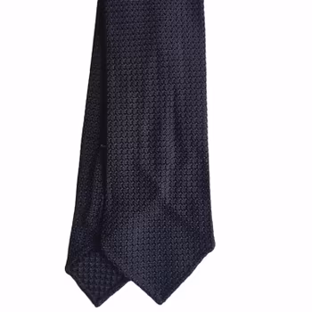 Solid Silk Grenadine Grossa Tie - Untipped - Navy Blue